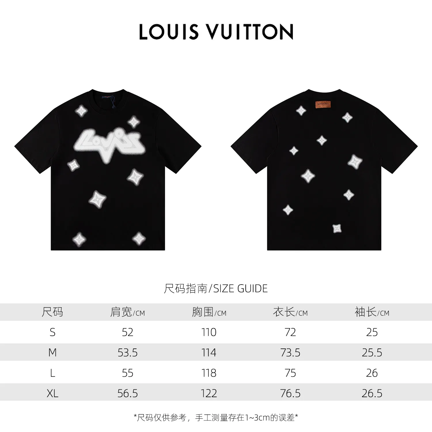 🅿️146 Style: 2026 new LOUIS VUITTON short-sleeved T-shirt Material: High version 300g double yarn combed cotton Size: S～XL Color: Black Style number: H1050